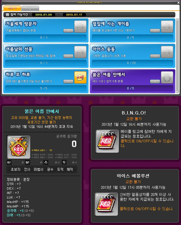 2013 Summer Achievement Prizes