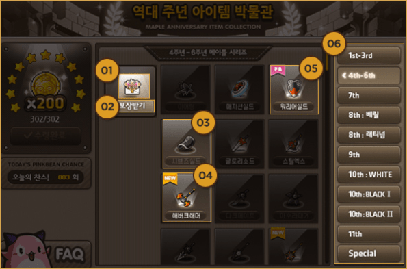 Past Anniversary Item Collection