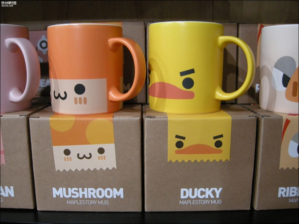 Orange Mushroom and Ducky Mugs