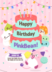Happy Birthday Pink&nbsp;Bean
